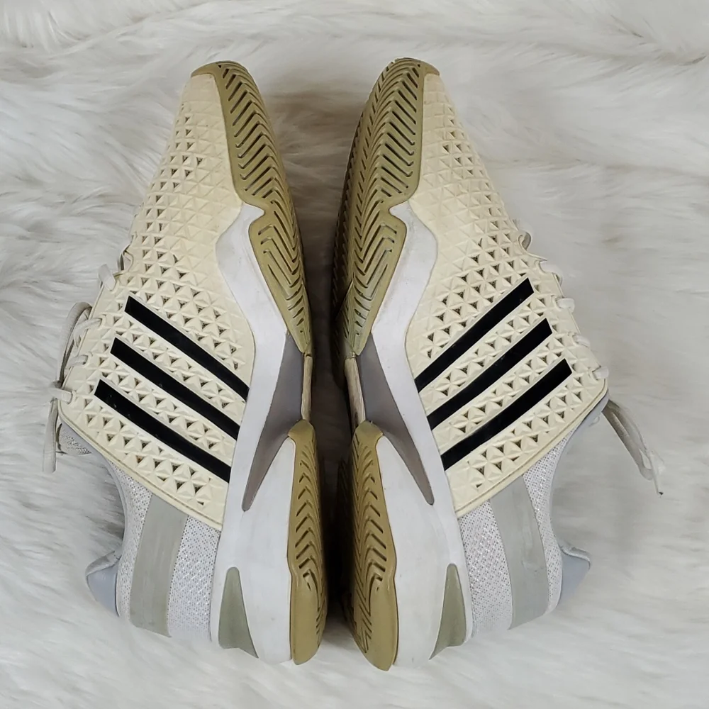 Adidas adipower Barricade Tennis white cream shoes sneakers men size 9